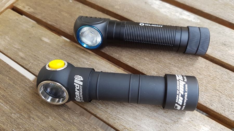 Die Stirnlampen Armytek Wizard Pro und Olight H2R Nova im Vergleich