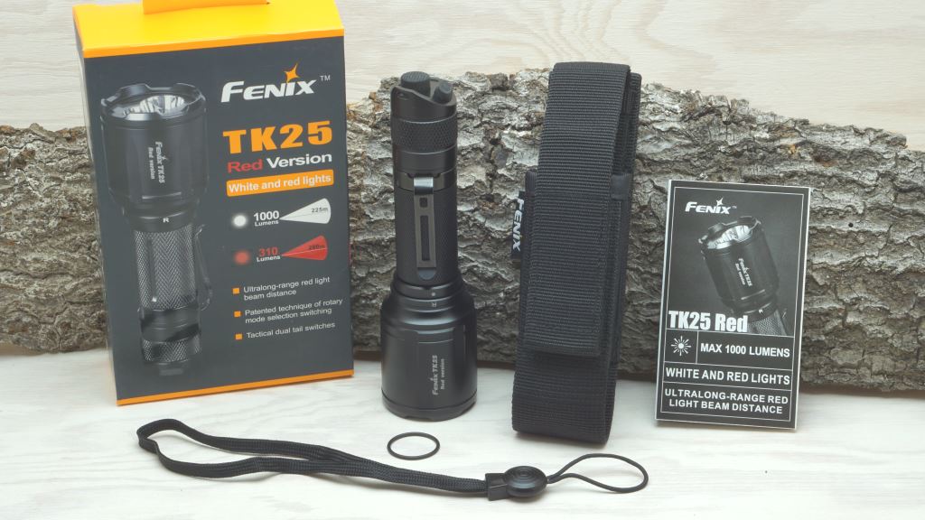 Jagd Taschenlampe Fenix TK25 Red Version Lieferumfang