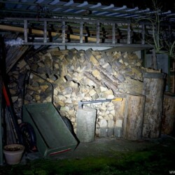 Olight S30R Baton III Beamshot Holzschuppen